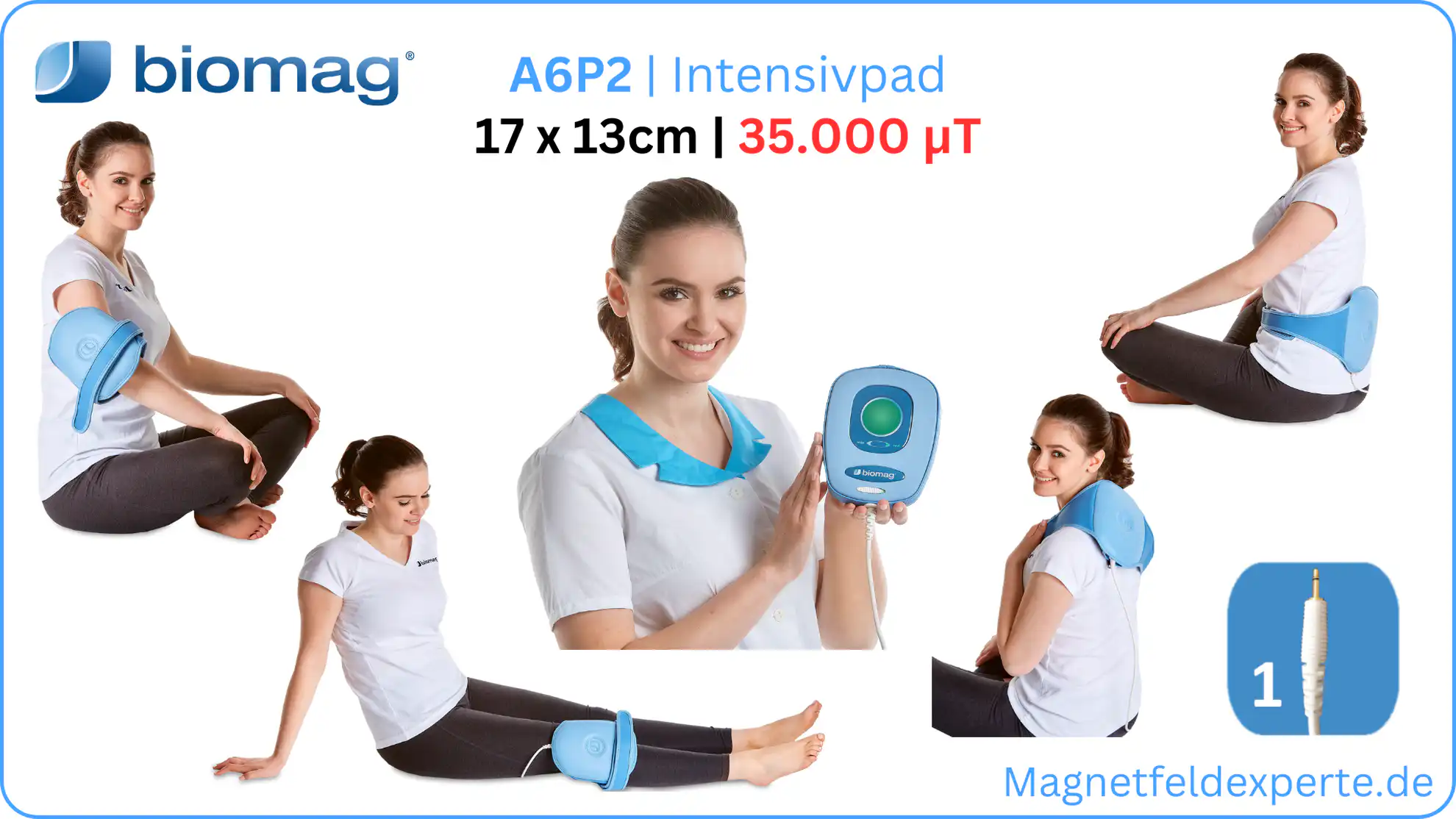 Biomag Magnetfeldtherapie Intensivpad A6P2 Behandlung Knie, Schulter, Rücken